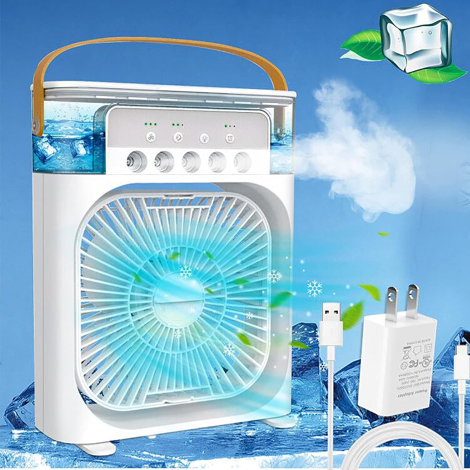 Portable Air Conditioner Fan,Personal Air Cooler Mini Quiet Evaporative with AC adapter